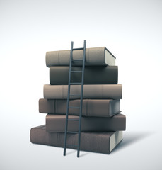 Stack of books and ladder