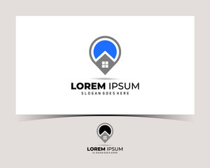 Home Location Logo Template. Vector Illustration 