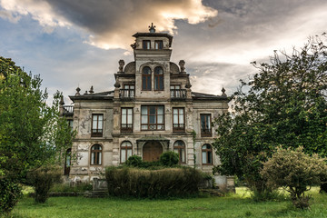 Partaríu Palace finished building in 1898 built by the architect Valentín Ramón Lavín, horror movies have been filmed (Llanes, Asturias, Spain)