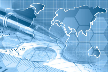 Mail signs, graph and map