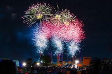 Beautiful firework display festival in Kita, Tokyo, Japan