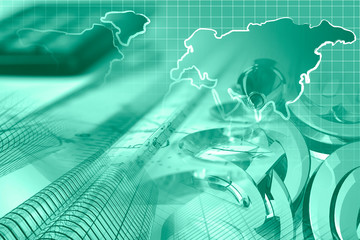 Mail signs, graph and buildings