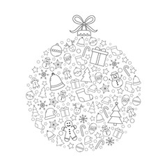 Christmas ball on white background. Xmas ornament. Vector