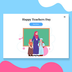 Happy Teachers Day Illustration Landing Page UI Template