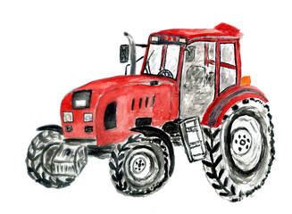 Tractor hand drawn