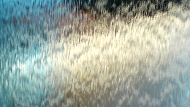 4K water curtain and lighting close up abstract, background.