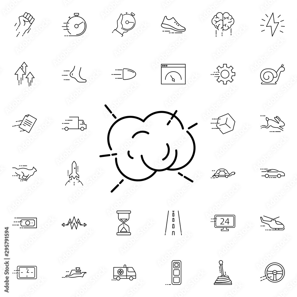Poster explosion icon. universal set of speed for website design and development, app development