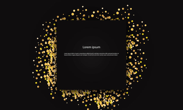 abstract Freame background with golden balls