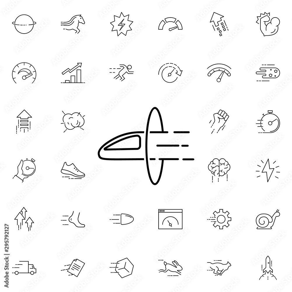 Poster high-speed train icon. universal set of speed for website design and development, app development