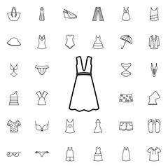 Dress icon. Universal set of summer clothes for website design and development, app development