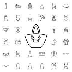 Beach bag icon. Universal set of summer clothes for website design and development, app development