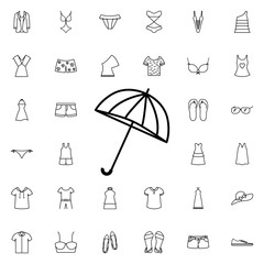 Summer umbrella icon. Universal set of summer clothes for website design and development, app development