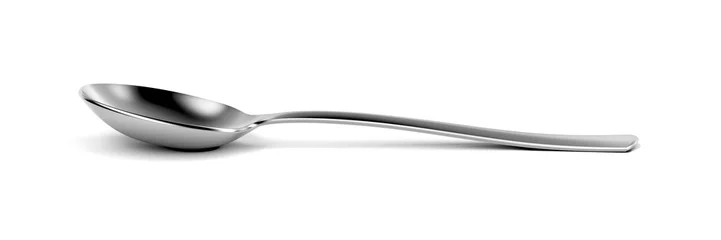 Foto op Plexiglas Silver spoon on white background © magraphics
