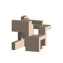 Obraz premium Abstract 3d construction. Isolated on white background. Vector illustration.