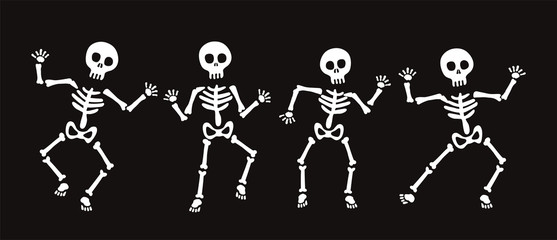 Set of skeleton for Halloween - obrazy, fototapety, plakaty