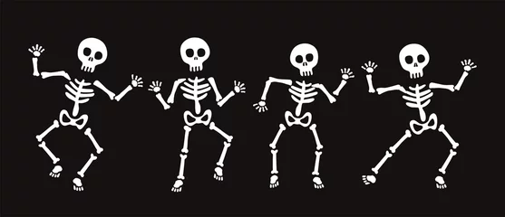 Fotobehang Set of skeleton for Halloween © Ekler