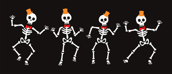 Set of Skeletons for Halloween