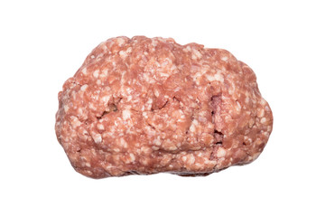 Minced meat isolated on white background.A piece of minced meat.