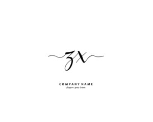 ZX Initial handwriting logo vector