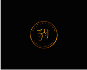 ZY Initial handwriting logo vector