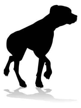 recommend clip art: A detailed animal silhouette of a pet dog