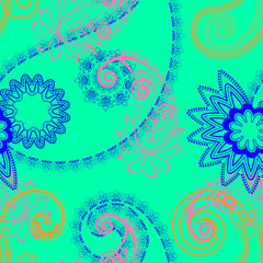  .Seamless turkish ornament from contour patterns.