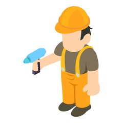 Handyman icon. Isometric illustration of handyman vector icon for web