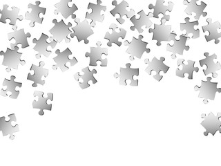 Abstract teaser jigsaw puzzle metallic silver 