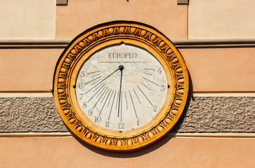 Sundial in Piazza del Duomo, Amalfi, Italy