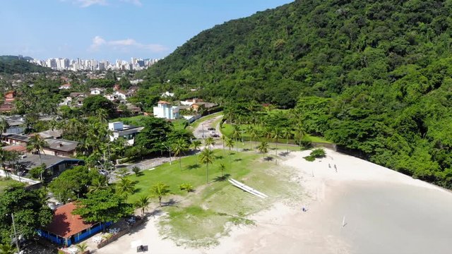 Top Aerial View Of Hill And Beach In Guaraju - Static Corverted 
