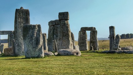 Stonehenge, Neolithic ancient standing stone circle monument, UNESCO World Heritage Site,...