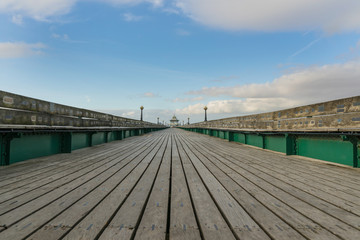 Fototapeta premium View down the Victorian Pier at Clevedon, Somerset, UK