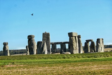 Stonehenge, Neolithic ancient standing stone circle monument, UNESCO World Heritage Site,...