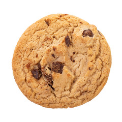 Chocolate chip cookies isolated on white background with clipping path.