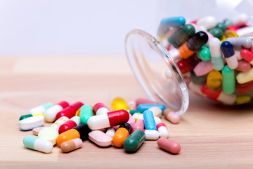 Medicine, capsules and medications. Health.