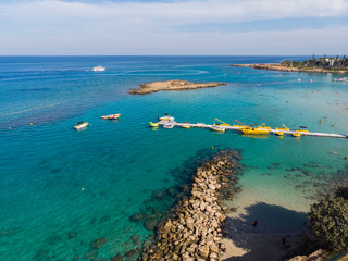 The Famous fig tree beach of city in Protaras, Cyprus