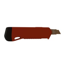 Red paper knife isolated on white background. 3D rendering of excellent quality in high resolution. It can be enlarged and used as a background or texture.