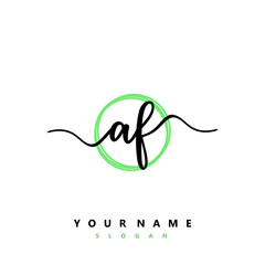 AF Initial handwriting logo vector