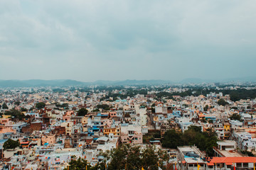 View of the Udaipur city from the City Palace in Udaipur, Rajasthan, India