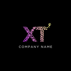 XT letter Logo Designs,T Initial name logo template