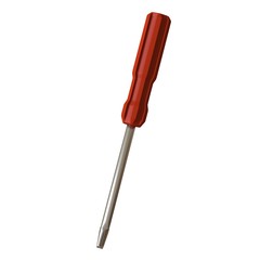 Screwdriver with a red pen on a white background, isolate. 3D rendering of excellent quality in high resolution. It can be enlarged and used as a background or texture.