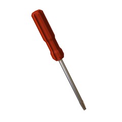 Fototapeta premium Screwdriver with a red pen on a white background, isolate. 3D rendering of excellent quality in high resolution. It can be enlarged and used as a background or texture.