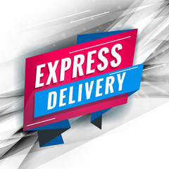 Express delivery. Promotional concept template for banner, website, poster. Special offer tag. Vector illustration