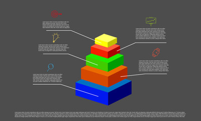 Success Graph. Vector Infographic template with success measure parts.