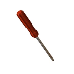 Screwdriver with a red pen on a white background, isolate. 3D rendering of excellent quality in high resolution. It can be enlarged and used as a background or texture.