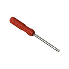 Screwdriver with a red pen on a white background, isolate. 3D rendering of excellent quality in high resolution. It can be enlarged and used as a background or texture.
