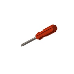 Screwdriver with a red pen on a white background, isolate. 3D rendering of excellent quality in high resolution. It can be enlarged and used as a background or texture.