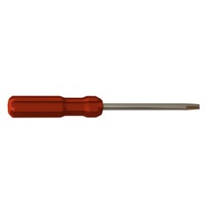 Screwdriver with a red pen on a white background, isolate. 3D rendering of excellent quality in high resolution. It can be enlarged and used as a background or texture.