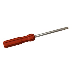 Screwdriver with a red pen on a white background, isolate. 3D rendering of excellent quality in high resolution. It can be enlarged and used as a background or texture.