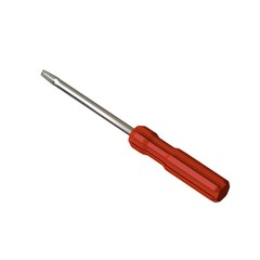 Screwdriver with a red pen on a white background, isolate. 3D rendering of excellent quality in high resolution. It can be enlarged and used as a background or texture.